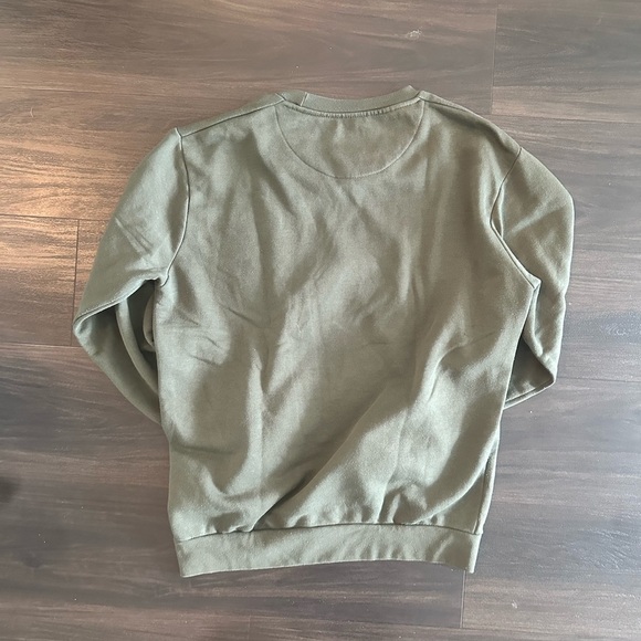 Zara Green Crewneck Sweater with Ribbed Cuffs - Picture 3 of 3